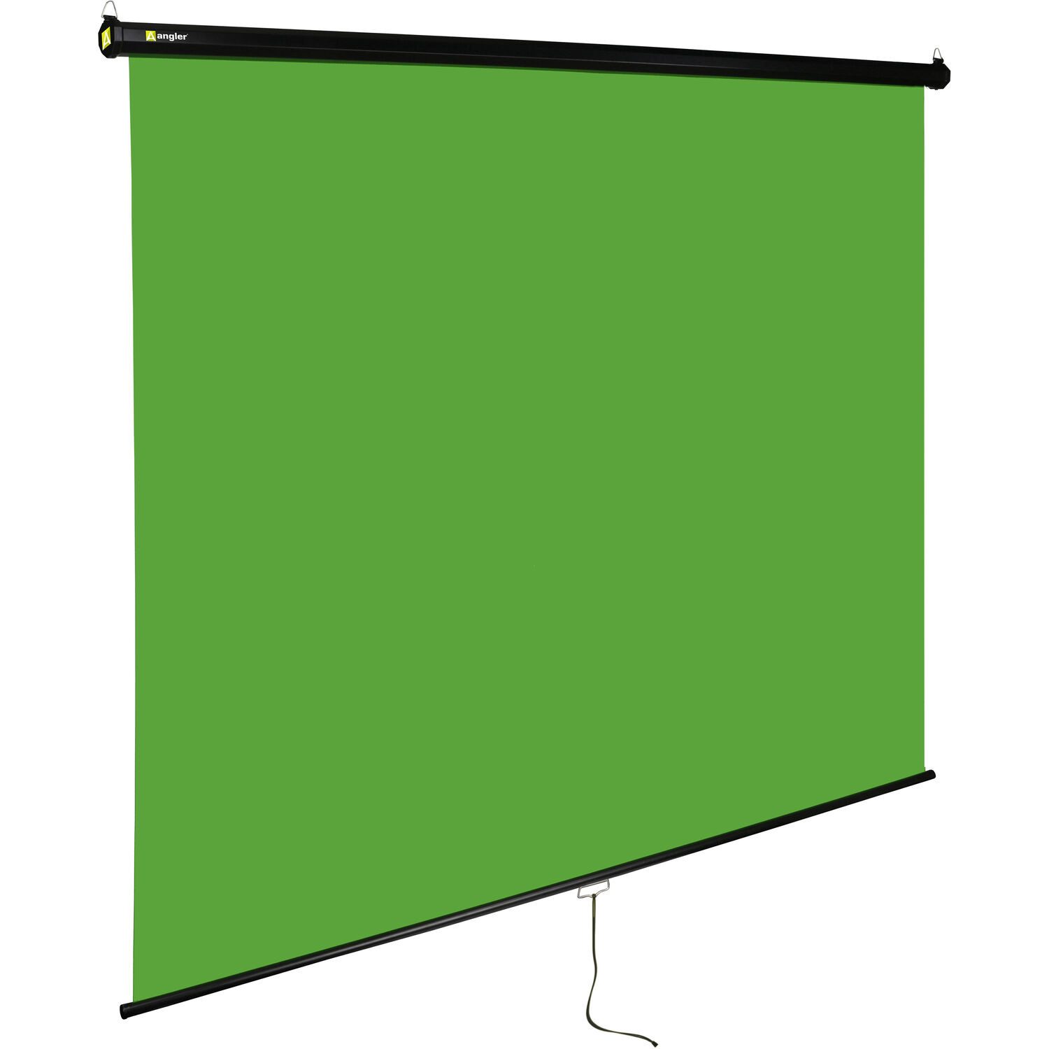 Angler retractable chroma green screen for wall or ceiling