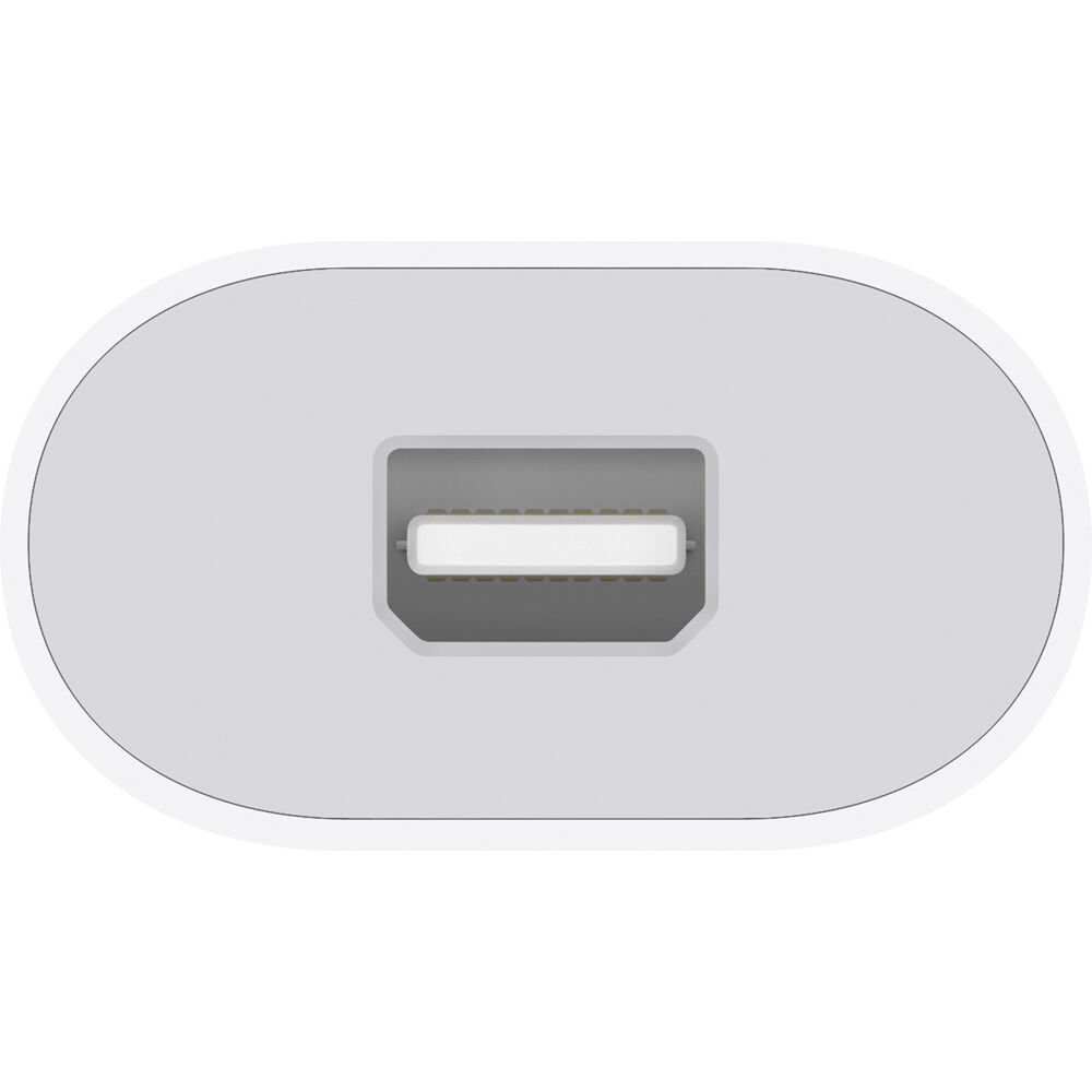Apple Thunderbolt 3 to Thunderbolt 2 adapter close-up of Mini DisplayPort connector end