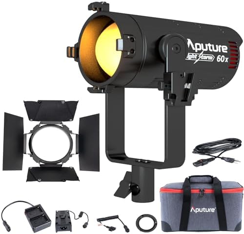 Aputure LS 60x bi-color focusing light with barn doors and carry case