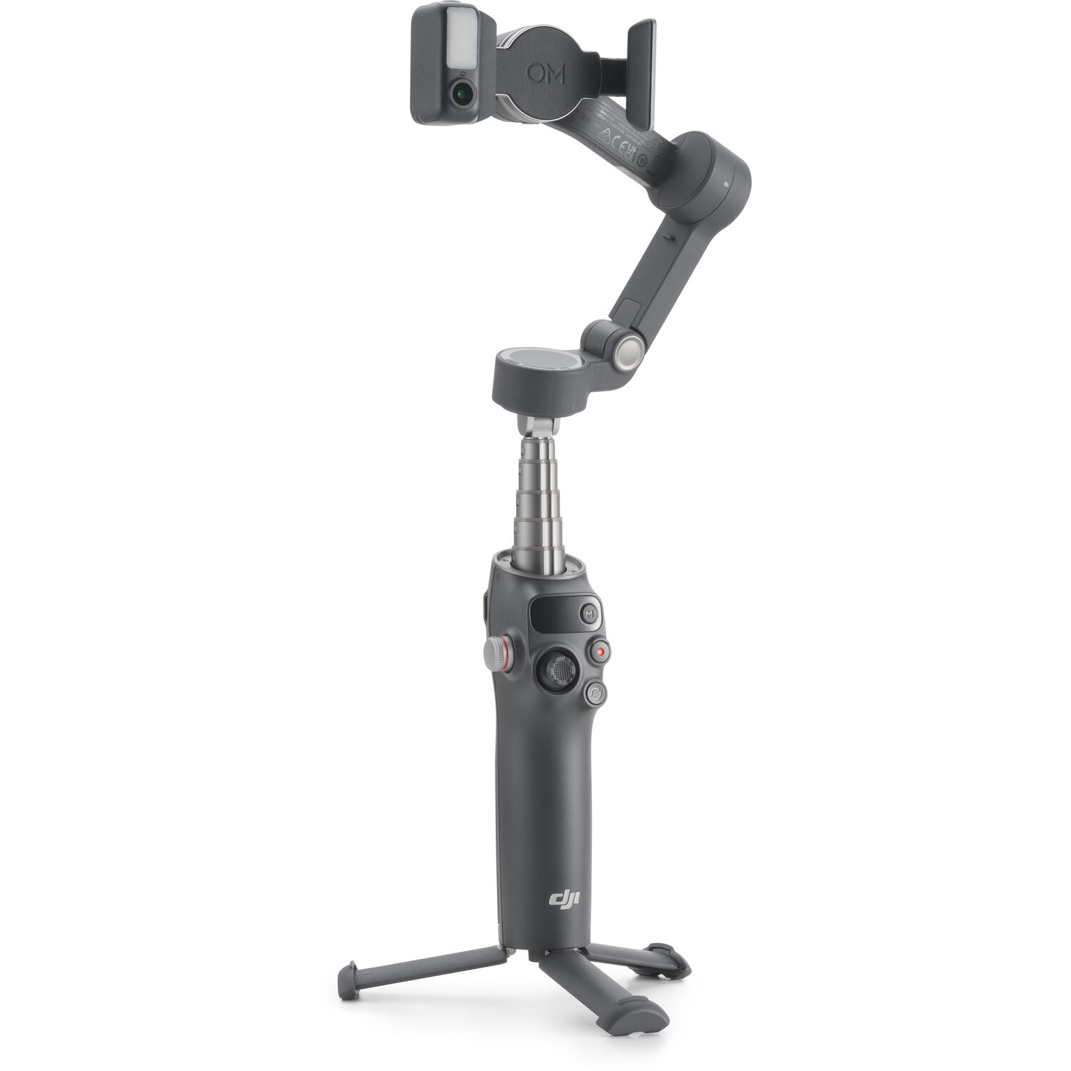 DJI Osmo Mobile 8 unfolded with multifunctional module and integrated tripod legs