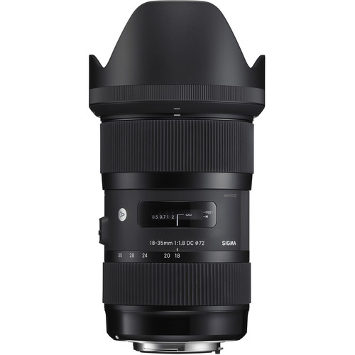 Sigma 18-35mm f/1.8 DC HSM Art lens front view showing wide front element