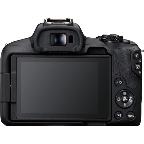 Canon EOS R50 with 18-45mm lens side angle