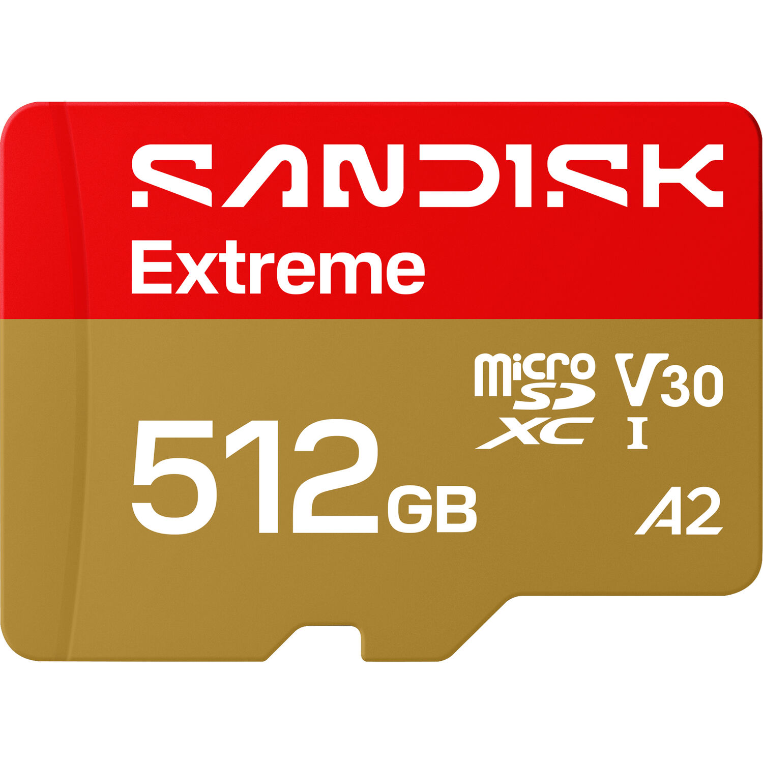 SanDisk 512GB Extreme microSDXC V30 A2 memory card front view