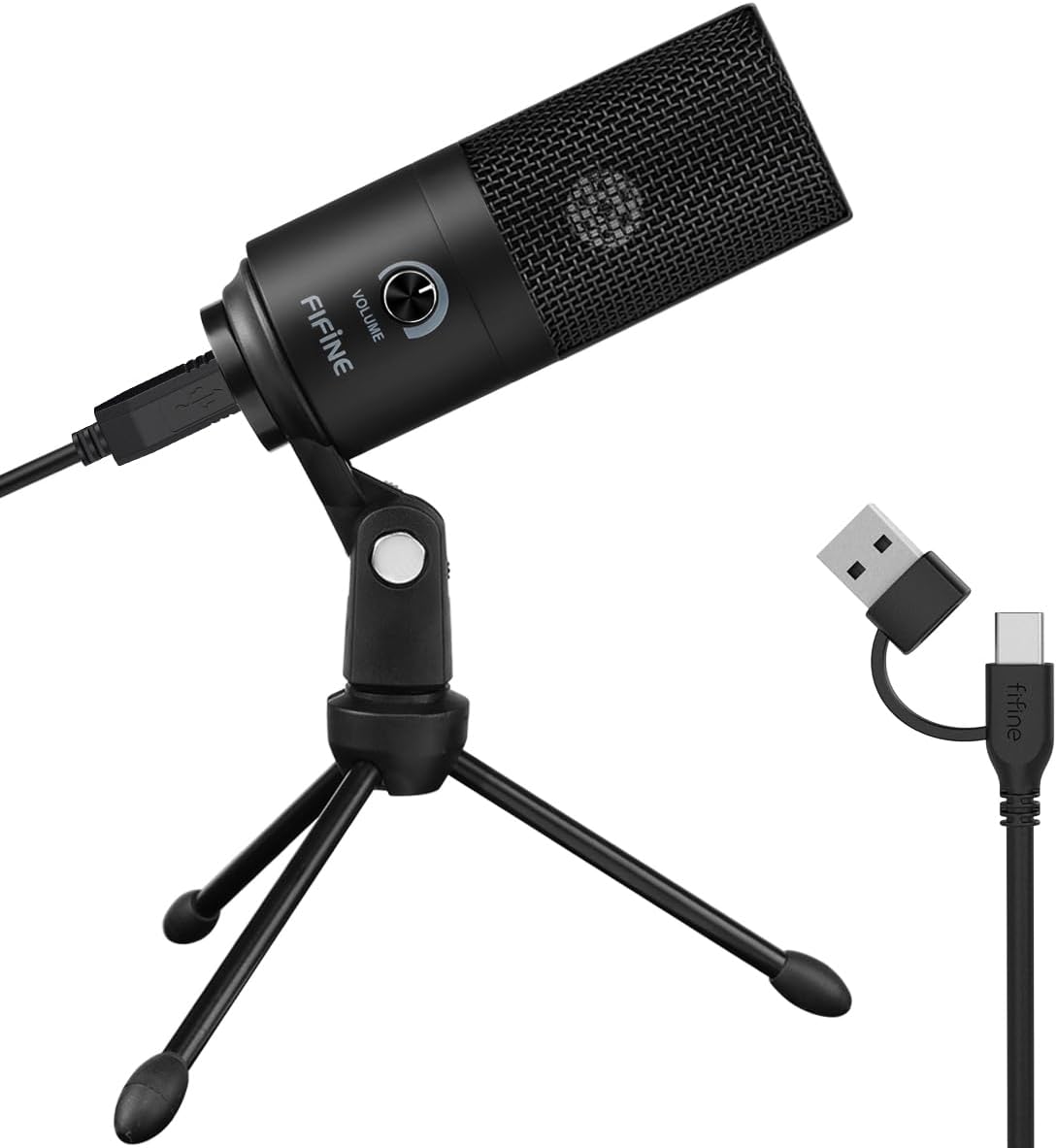 Fifine K669B USB microphone on a desktop tripod, the cheap fix for recording audio