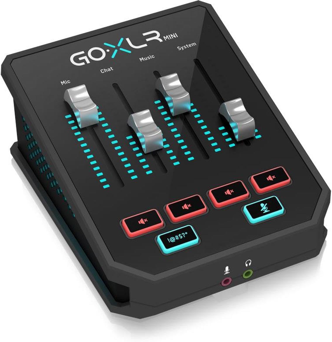 TC Helicon GoXLR Mini broadcast mixer with Mic, Chat, Music and System faders