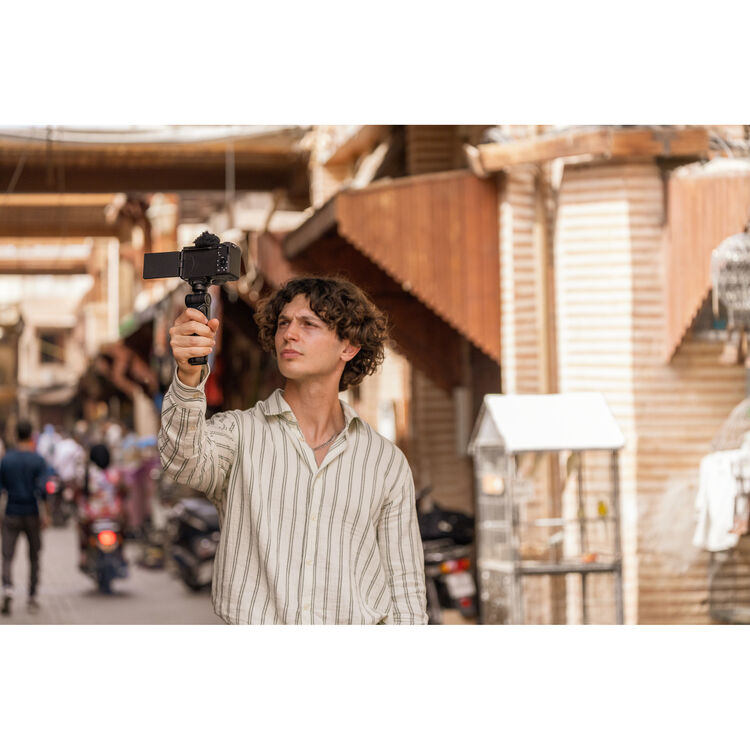 Sony ZV-E10 II front view with lens attached