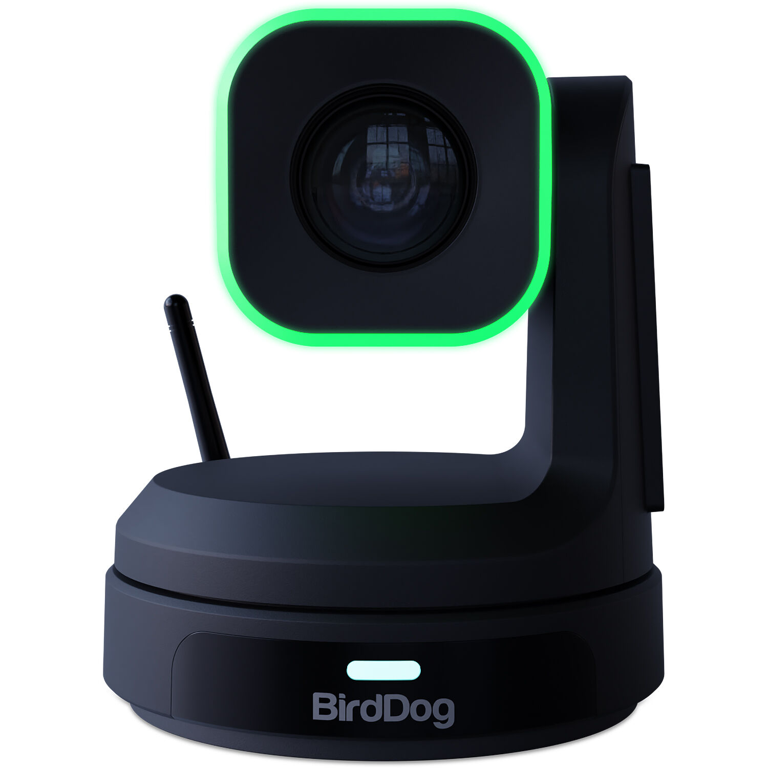 BirdDog X1 PTZ camera with green tally light ring on top