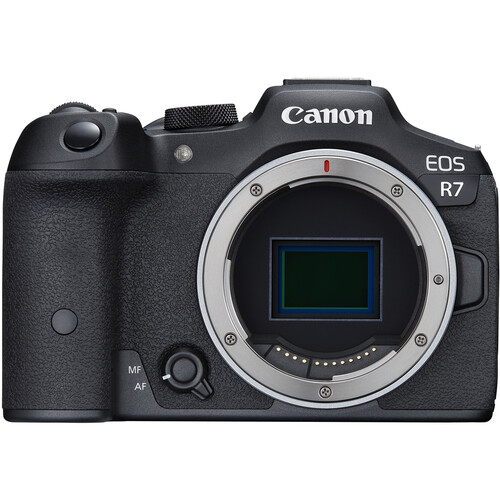 Canon EOS R7 mirrorless camera front view