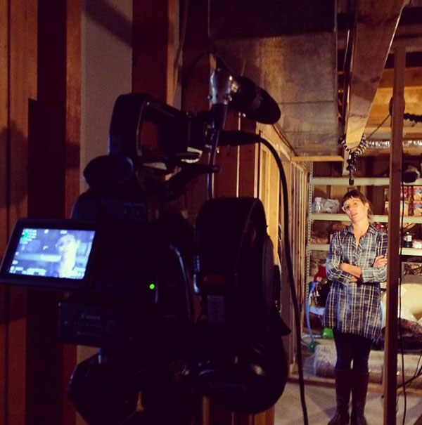 corporate video production shooting in a basement