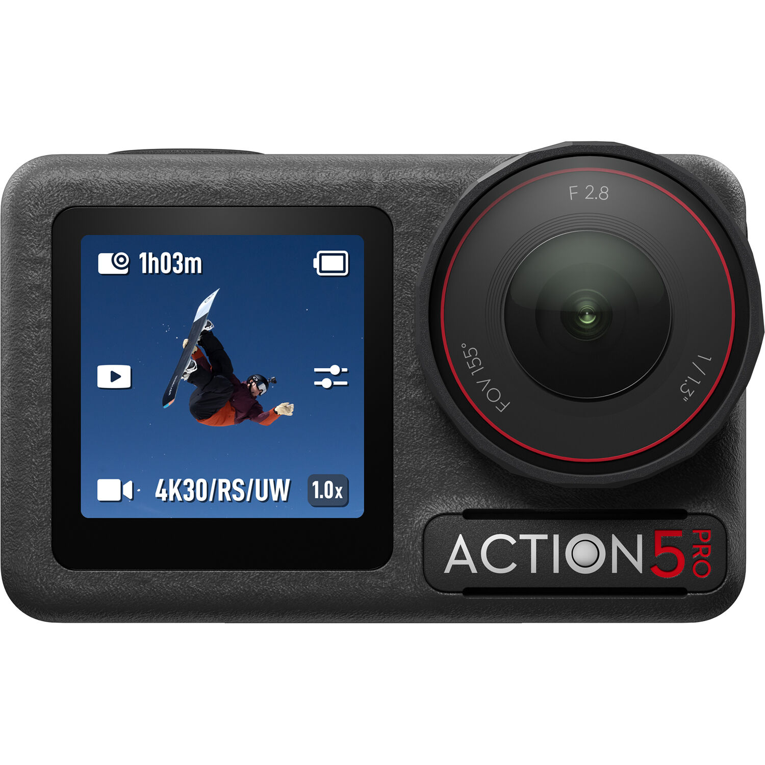 DJI Osmo Action 5 Pro waterproof action camera front and rear screens