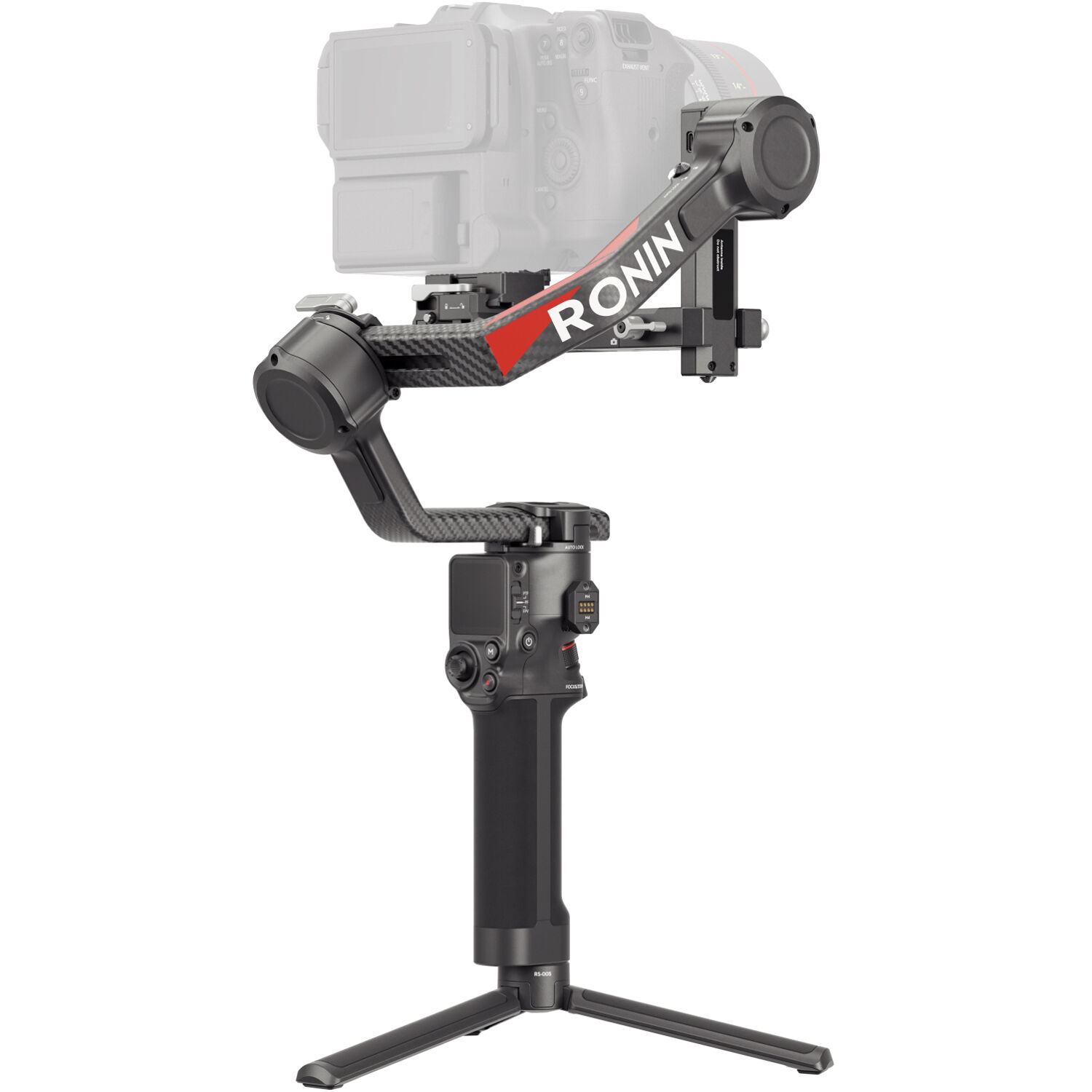 DJI RS 4 Pro gimbal stabilizer with carbon fiber axis arms and cinema camera mount
