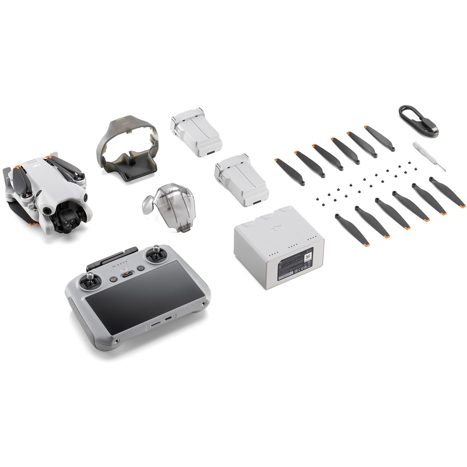 DJI Mini 4 Pro Fly More Combo accessories and batteries
