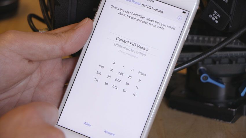 dslr-gimbal-pid-settings