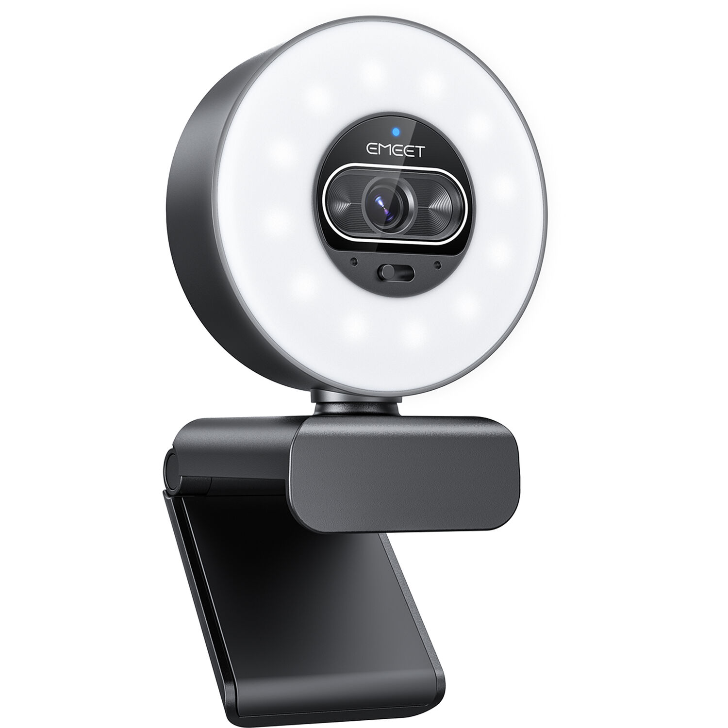 Emeet SmartCam S600L 4K streaming webcam with built-in ring light surrounding the lens