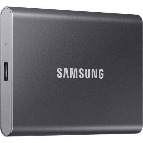 Samsung T7 SSD rear view showing USB-C port