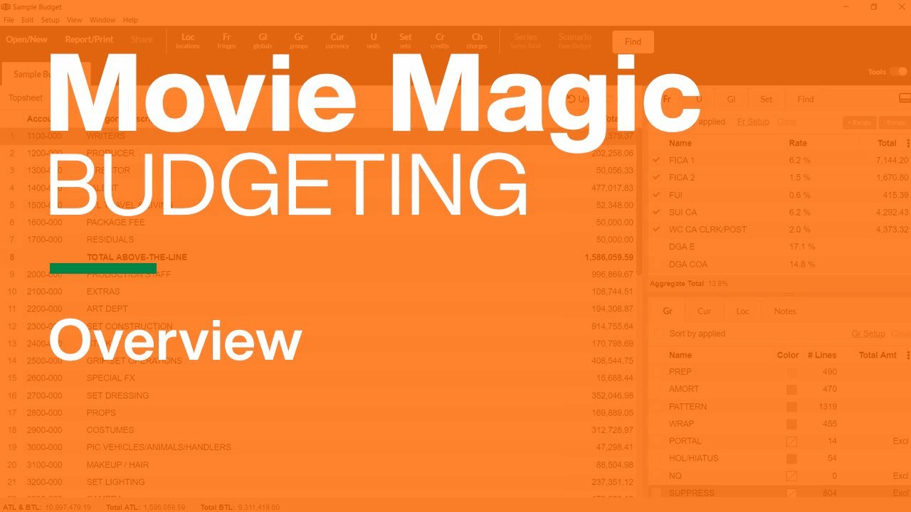 Movie Magic Budgeting software overview