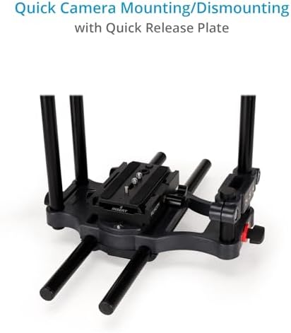 Quick release plate and baseplate on the FilmCity camera cage
