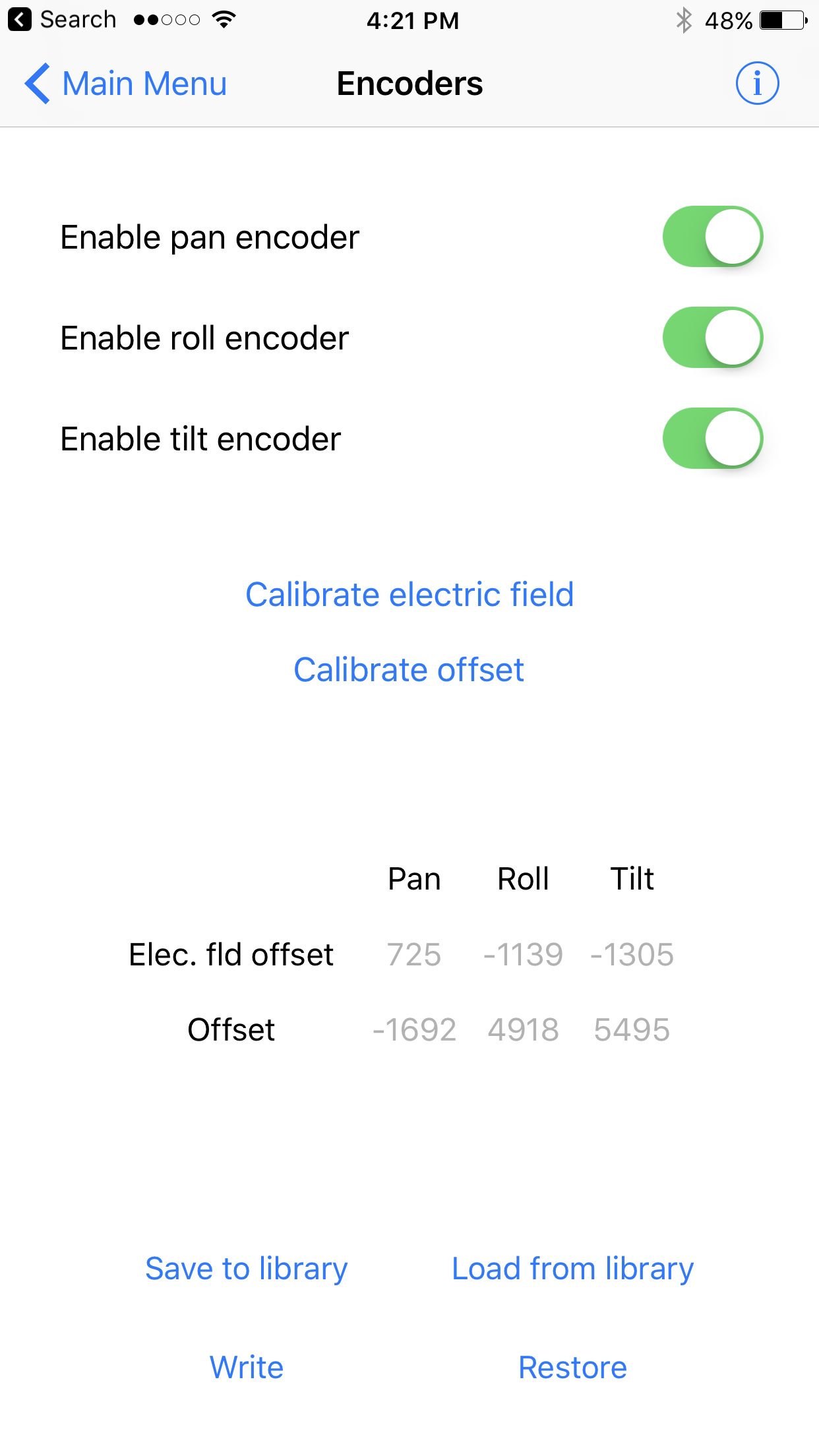 letus-helix-jr-encoders-camera-gimbal-pid-tuning-ios-app-save-encoders