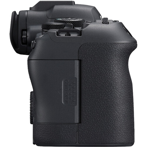 Canon EOS R6 Mark II side view showing ports and connections