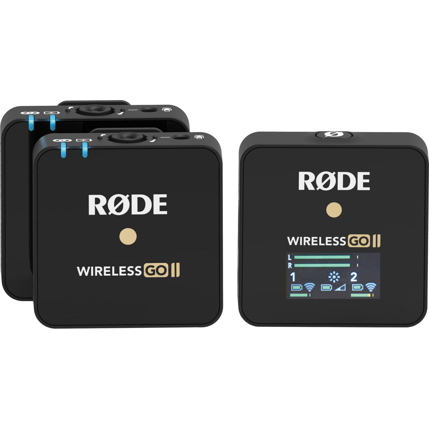 Rode Wireless GO II transmitter units side by side