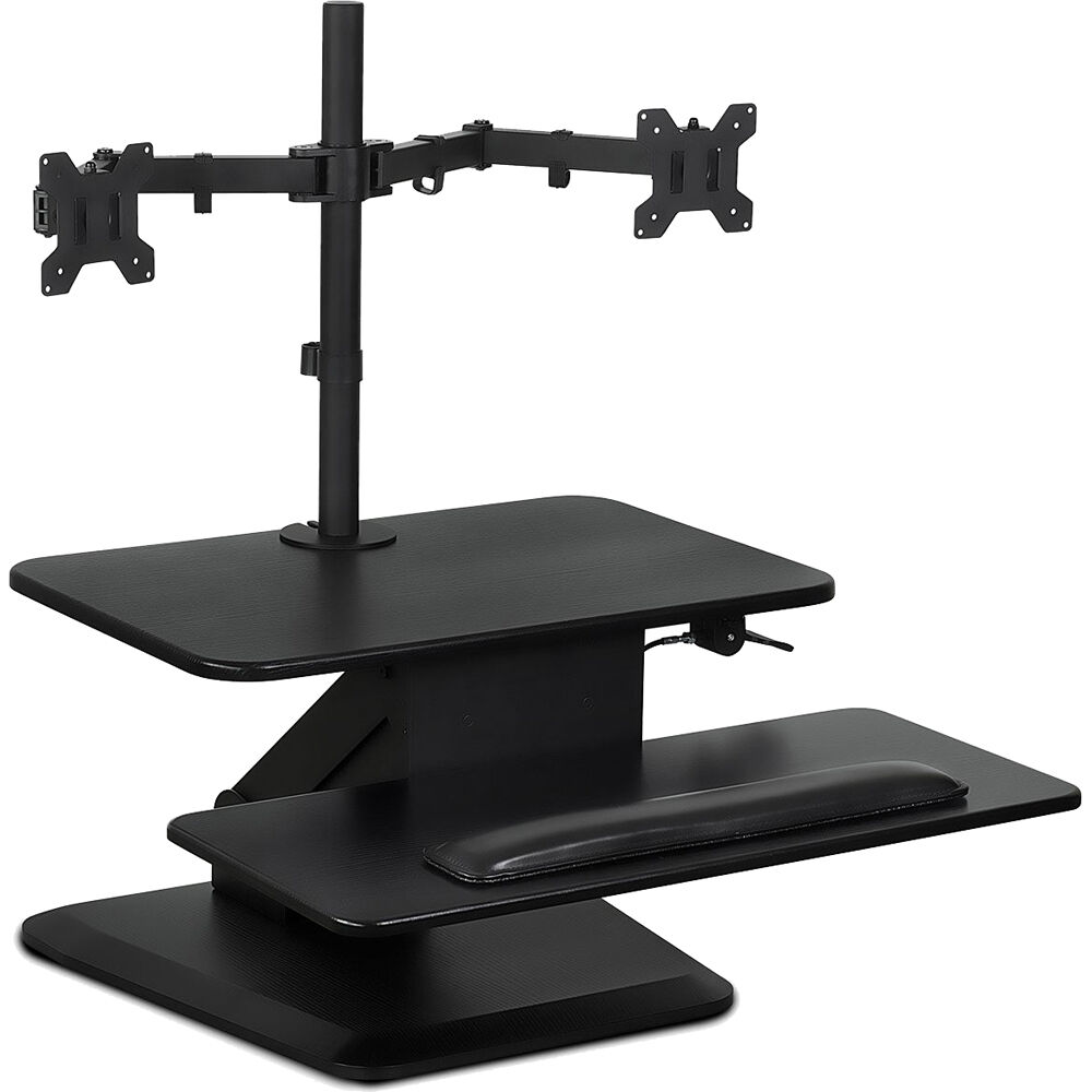 Mount-It! Sit-Stand Desk Converter with built-in dual monitor mount and keyboard tray
