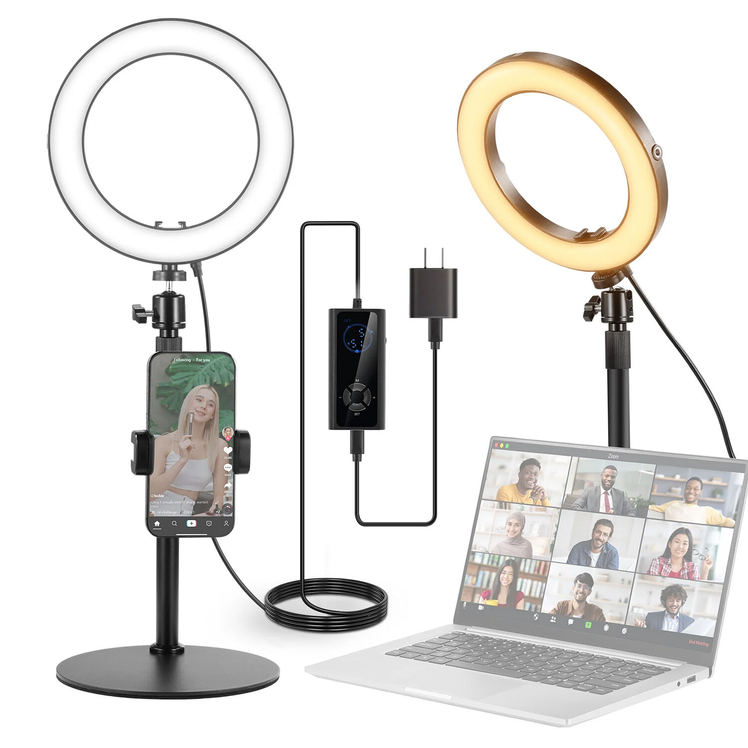 Neewer RH8B 8-inch ring light with desktop stand for laptop video calls