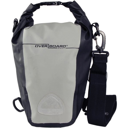 Side view of OverBoard waterproof SLR camera bag with protective padding inside the bag