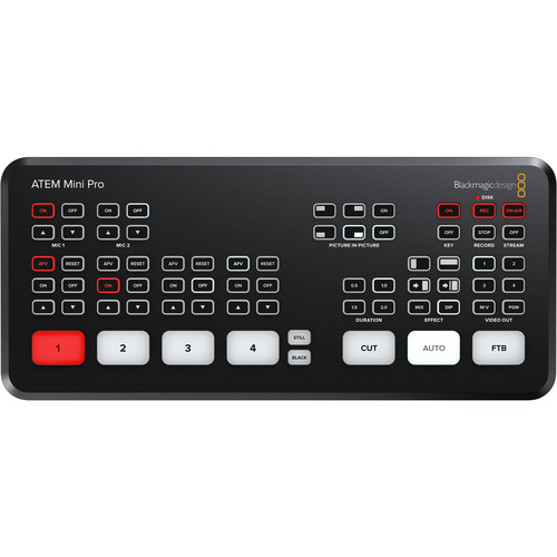 Blackmagic ATEM Mini Pro front panel with four HDMI input buttons