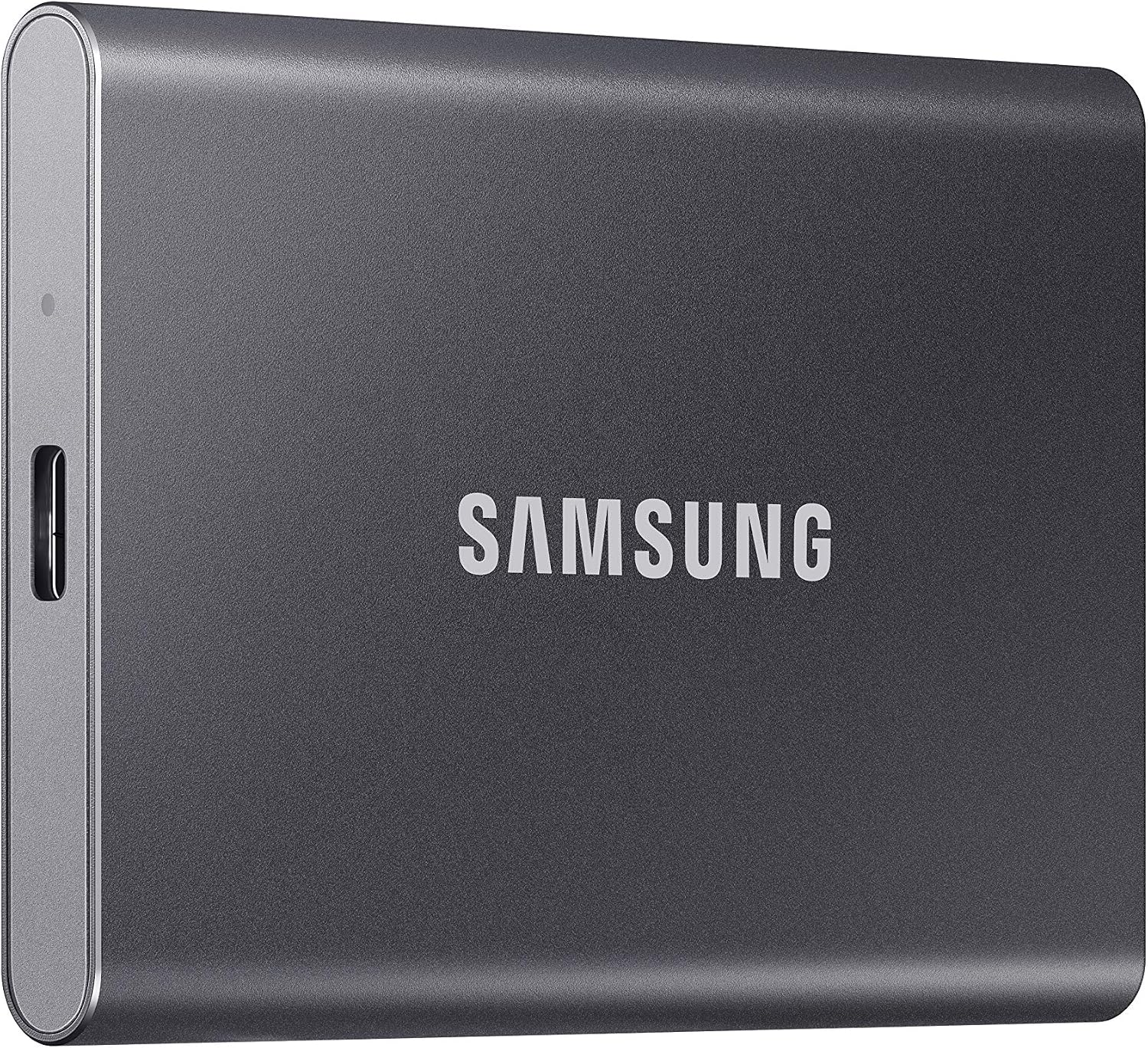 Samsung T7 portable SSD in titan gray