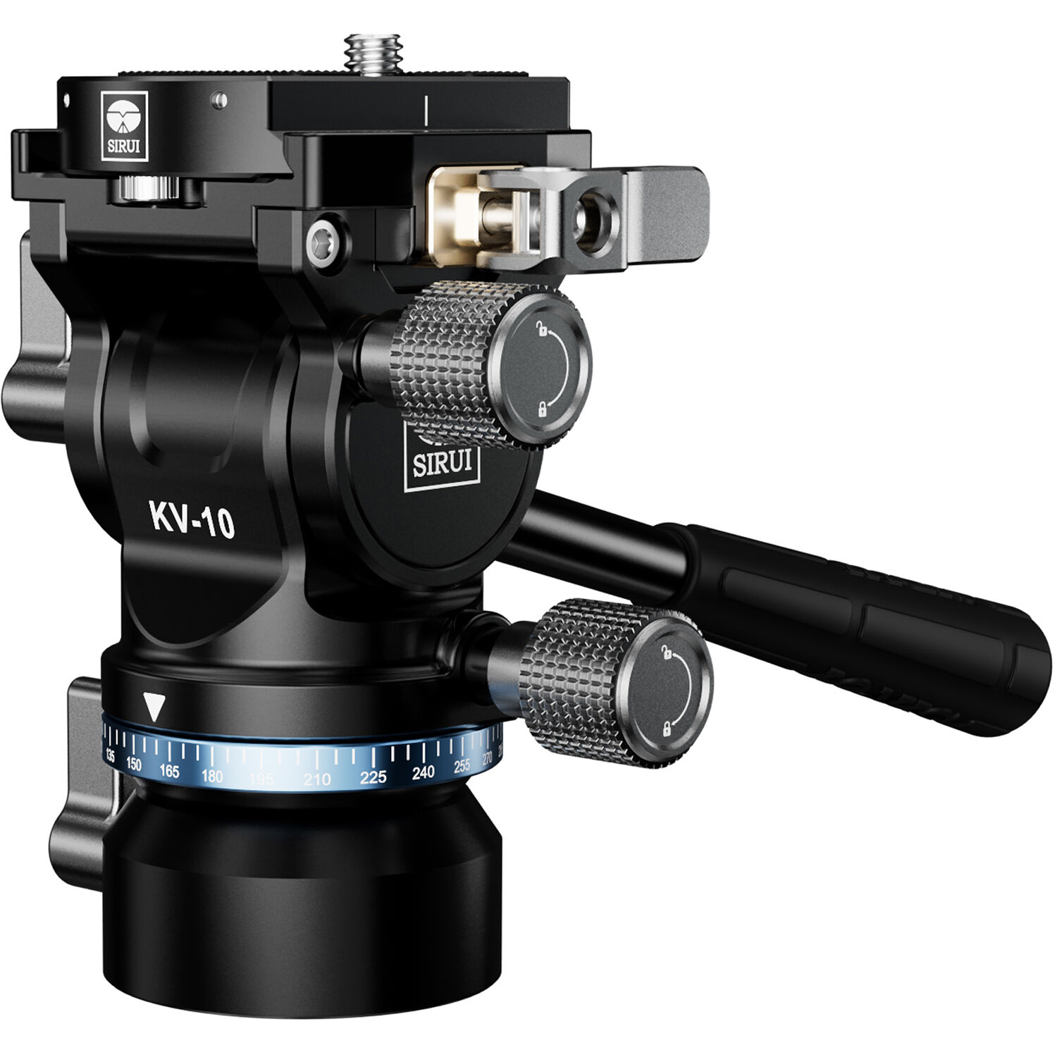 Sirui KV-10 pan and tilt head with integrated leveling base and graduated pan scale
