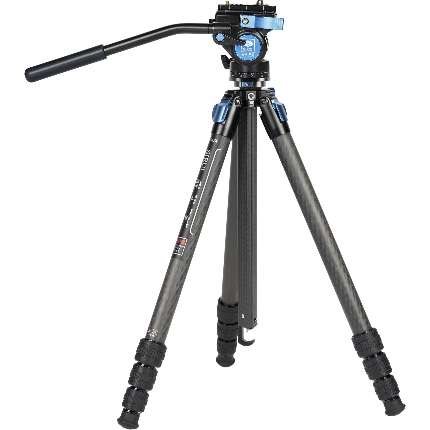Sirui ST-124 carbon fiber tripod with VA-5X fluid video head and pan bar