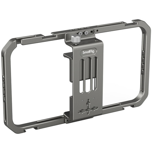 SmallRig universal aluminum phone cage with multiple cold shoe and thread mounts