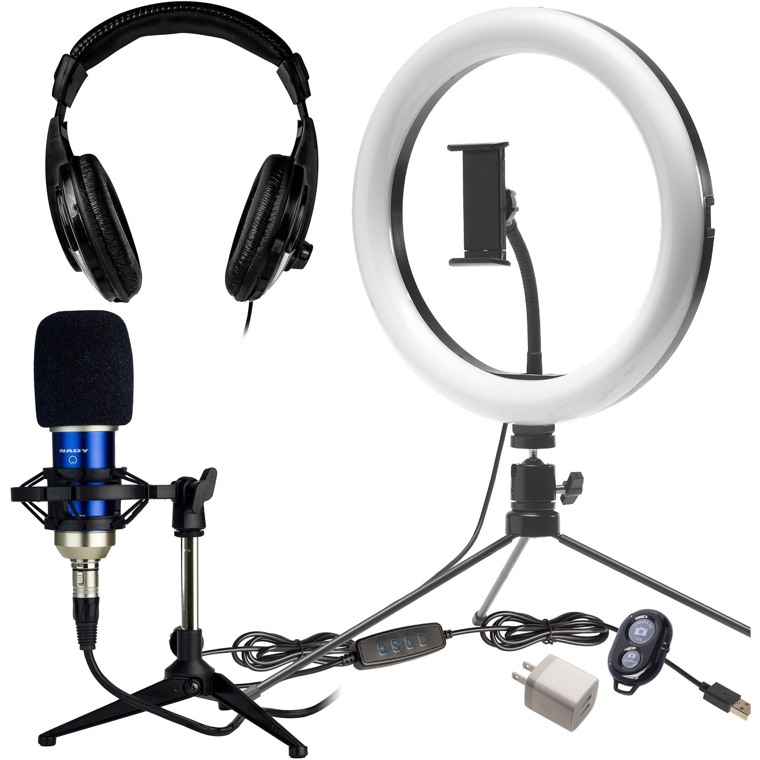 Smith-Victor VCS700 video conferencing system with ring light, microphone, and headphones bundle