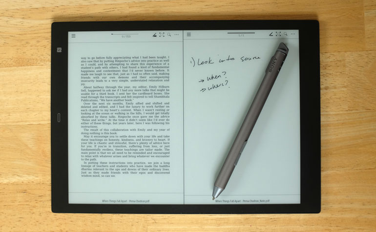 sony digital paper notes