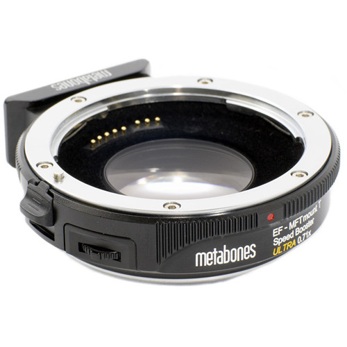 Metabones Speed Booster Ultra angled view of the camera-side mount and rear optical group