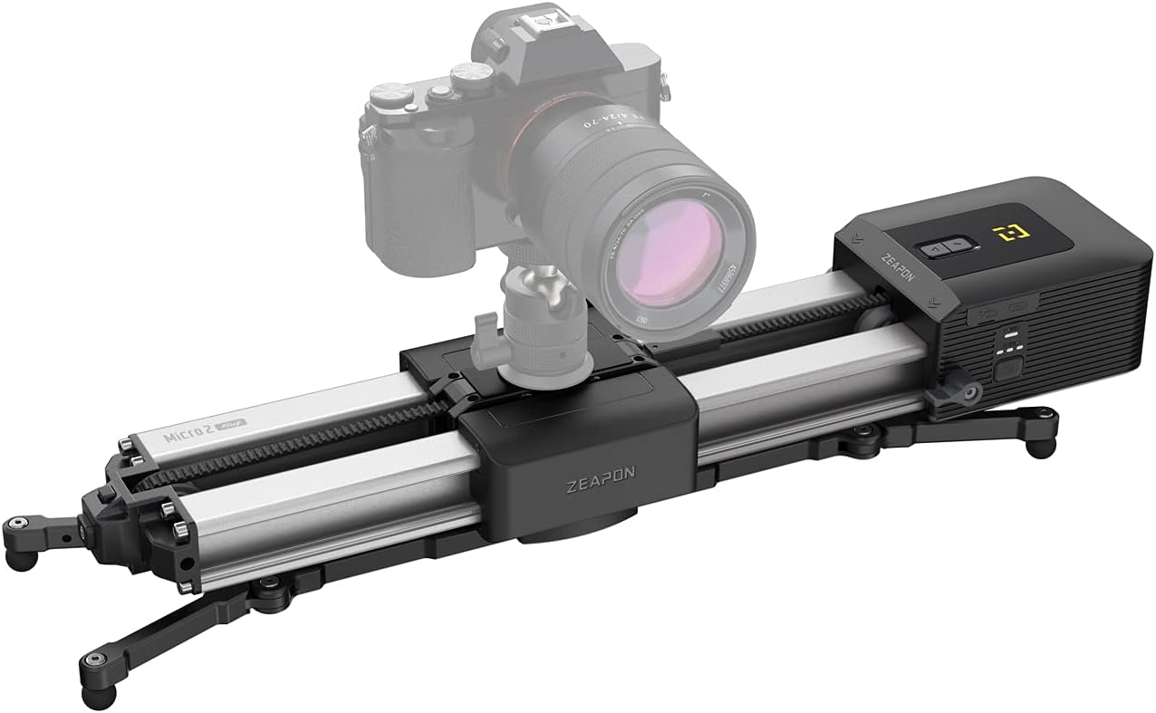 Zeapon Micro 2 Plus motorized camera slider with double-distance rack and detachable motor